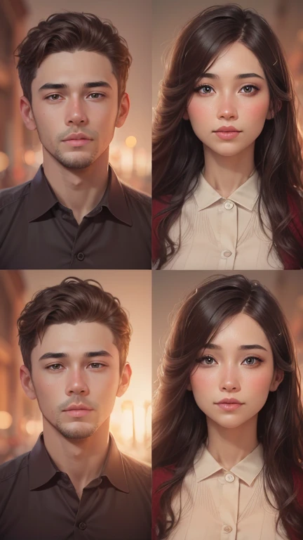 Change background to kissing couple with realistic face