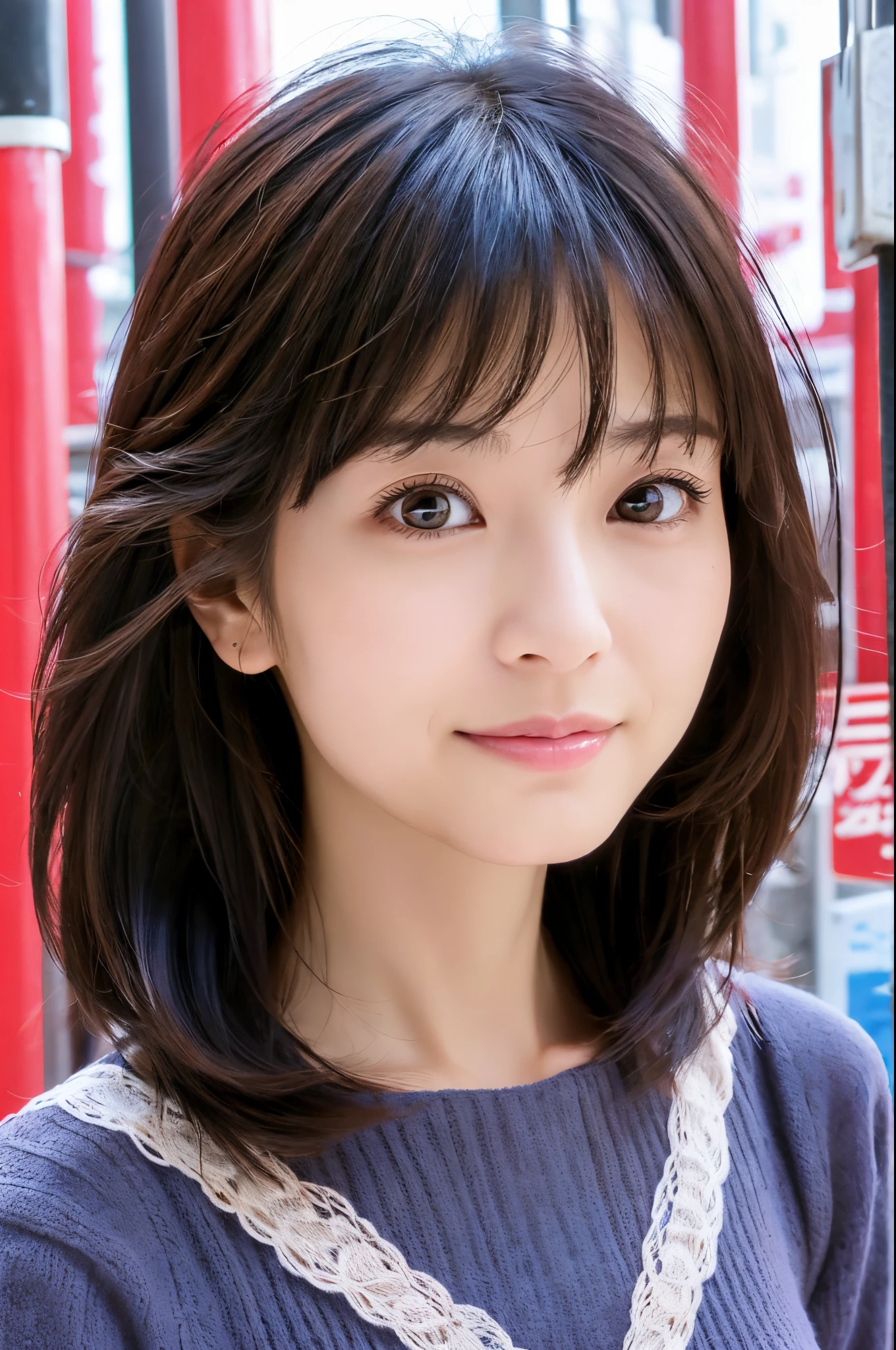 (High reality photograph, high resolusion, detailed face, detailed eyes) Skinny Japanese lady, 40 years old, cute face, skinny figure, various hair style, various dress, various background, alone in a photo
