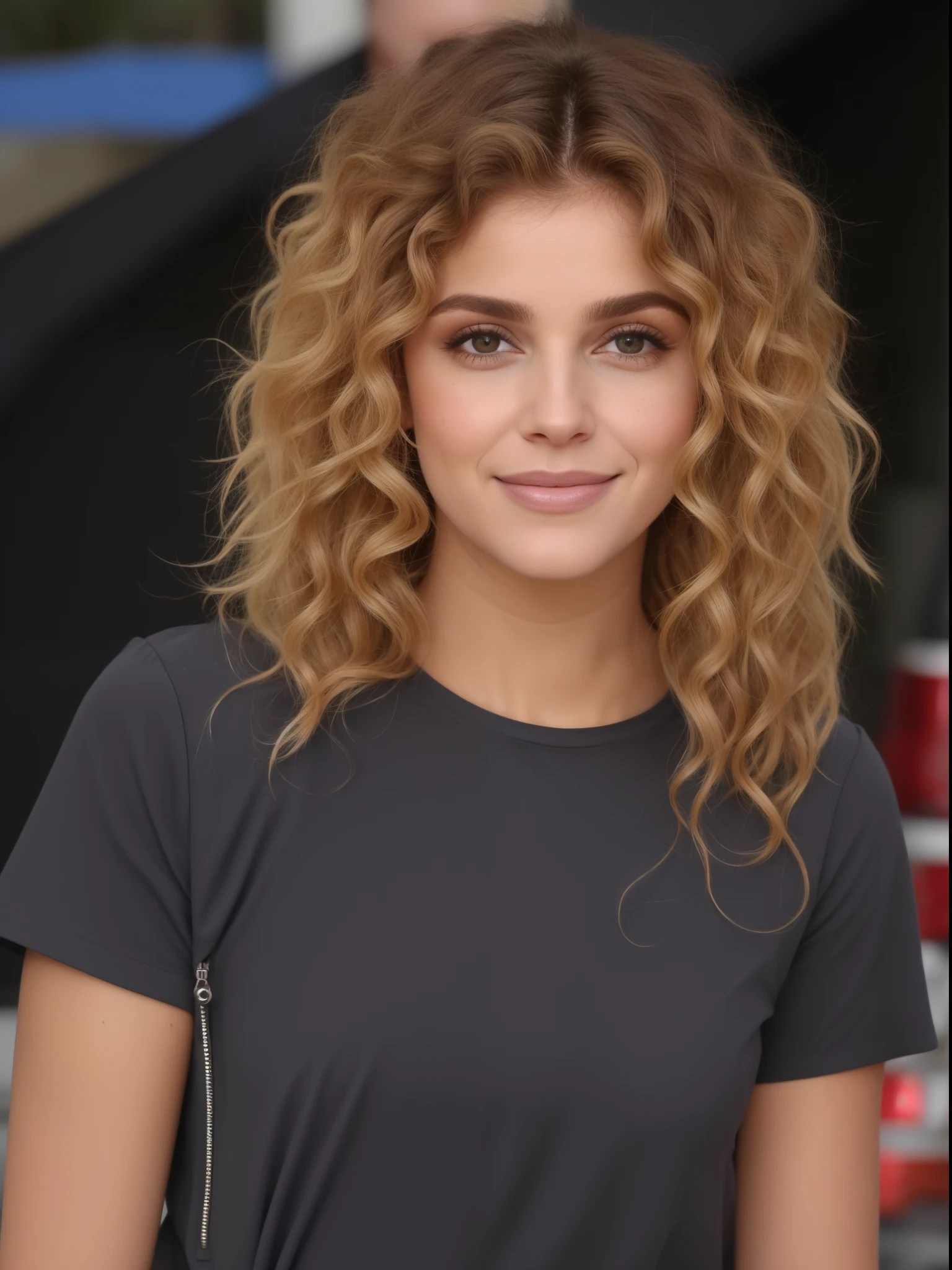 um close up de uma mulher com cabelos longos crespos e uma camisa preta, loiro encaracolado, cabelos loiros cacheados, cabelos loiros cacheados, cabelos loiros cacheados | d & d, curly middle part haircut, cabelos loiros cacheados, cabelos loiros cacheados, longos cabelos loiros claros cacheados, messy curly hair, com longos cabelos cacheados, com cachos