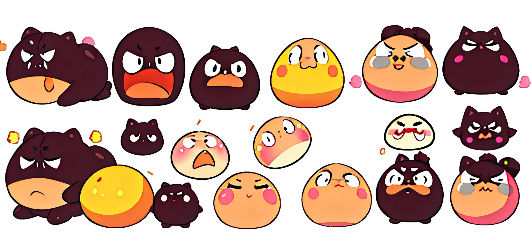 Close-up of a pile of different types of eggs, blob anime, I like kawaii face, different expression, blobs, adorable expression, neutral expressions, grin face, Expressing the, Soft but grumpy, cute character, r/Wow a lot, Wow a lot, Happy expression, Soft, A helpless expression, various emotions, Micro-expressions, The confused expression, punchable expression