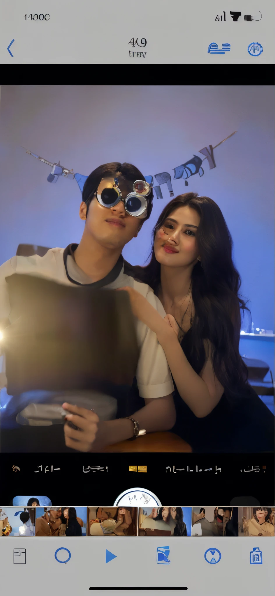Disney-Pixar 3d pixar a couple Birthday Celebration、Arafed image of a couple taking a selfie with a camera, dilraba dilmurat, profile photo, Larisa Manobal, ulzzangs, ✨🕌🌙, lovely couple, profile image, a couple, exclusive, Luan Jia and Fenghua Chong leaked images,