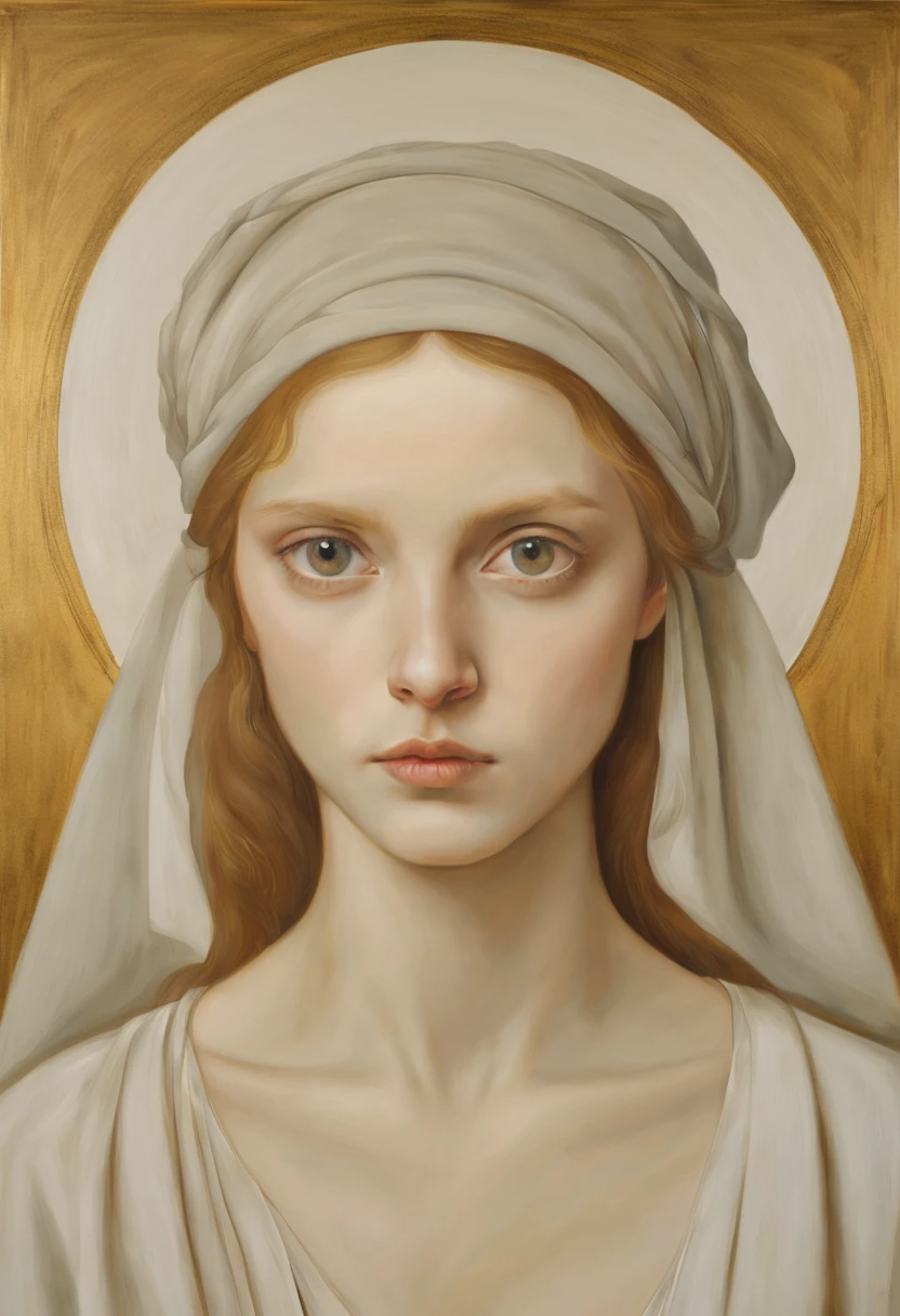 Minimalist style renaissance oil painting beautiful eyes