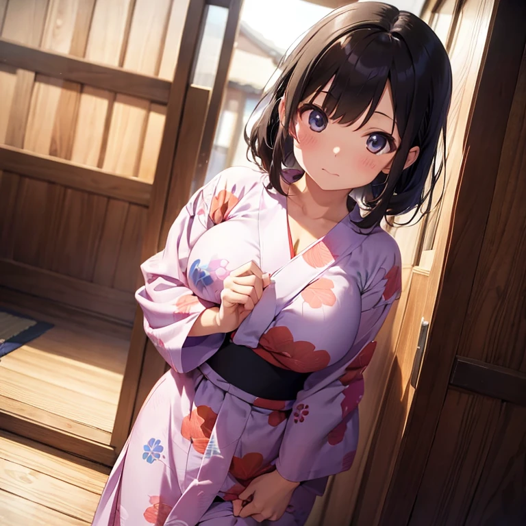 Tucked up Big Breasts Yukata