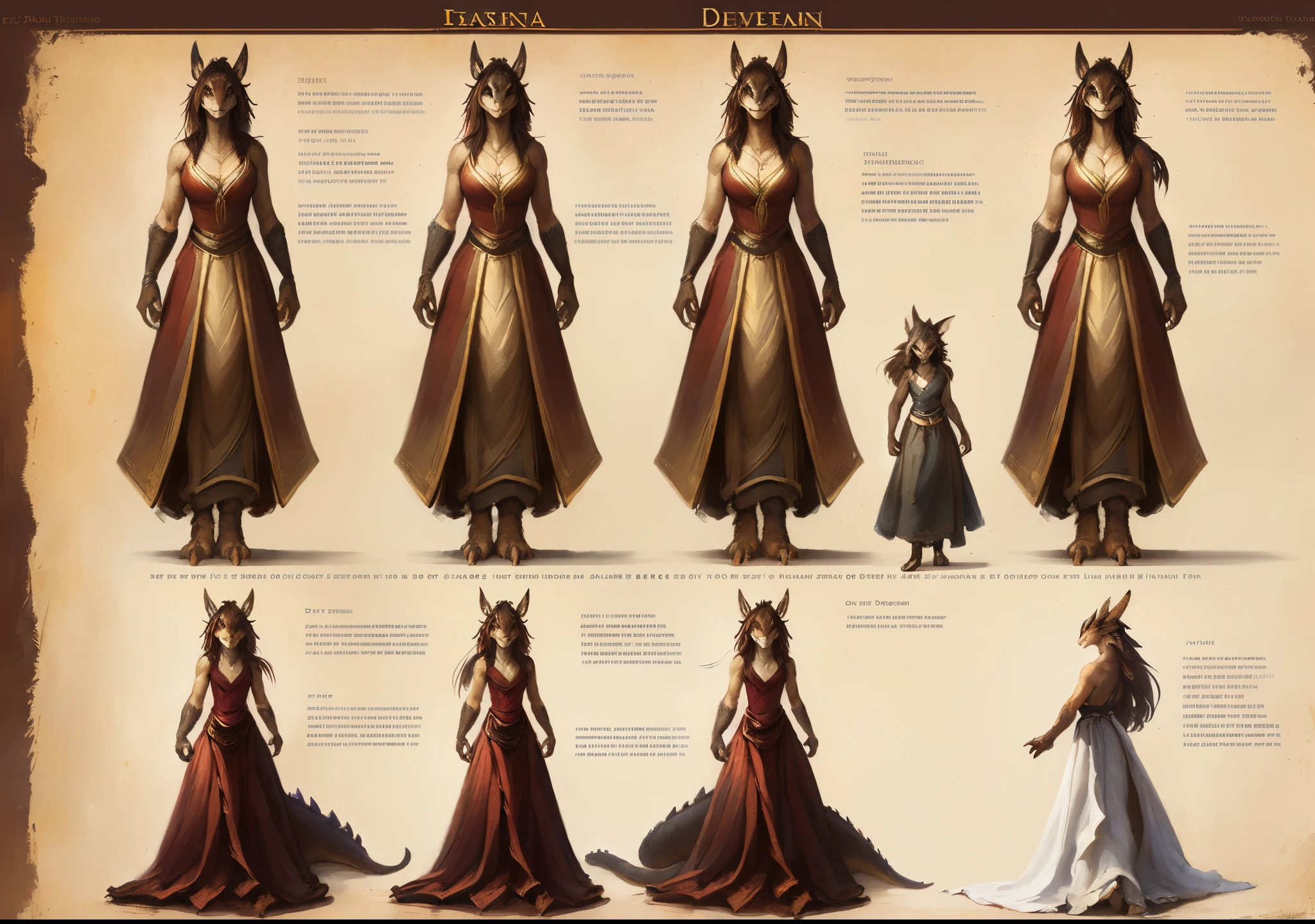 ((masterpiece)),(((best quality))),(((character design sheet,same character,front, side, back)),illustration, full body art with feet visible of a druid girl with deer horns in a cute dress, intricate detailes, cute pose, standing on one leg, flat white background, holding staff with two hands behind her back