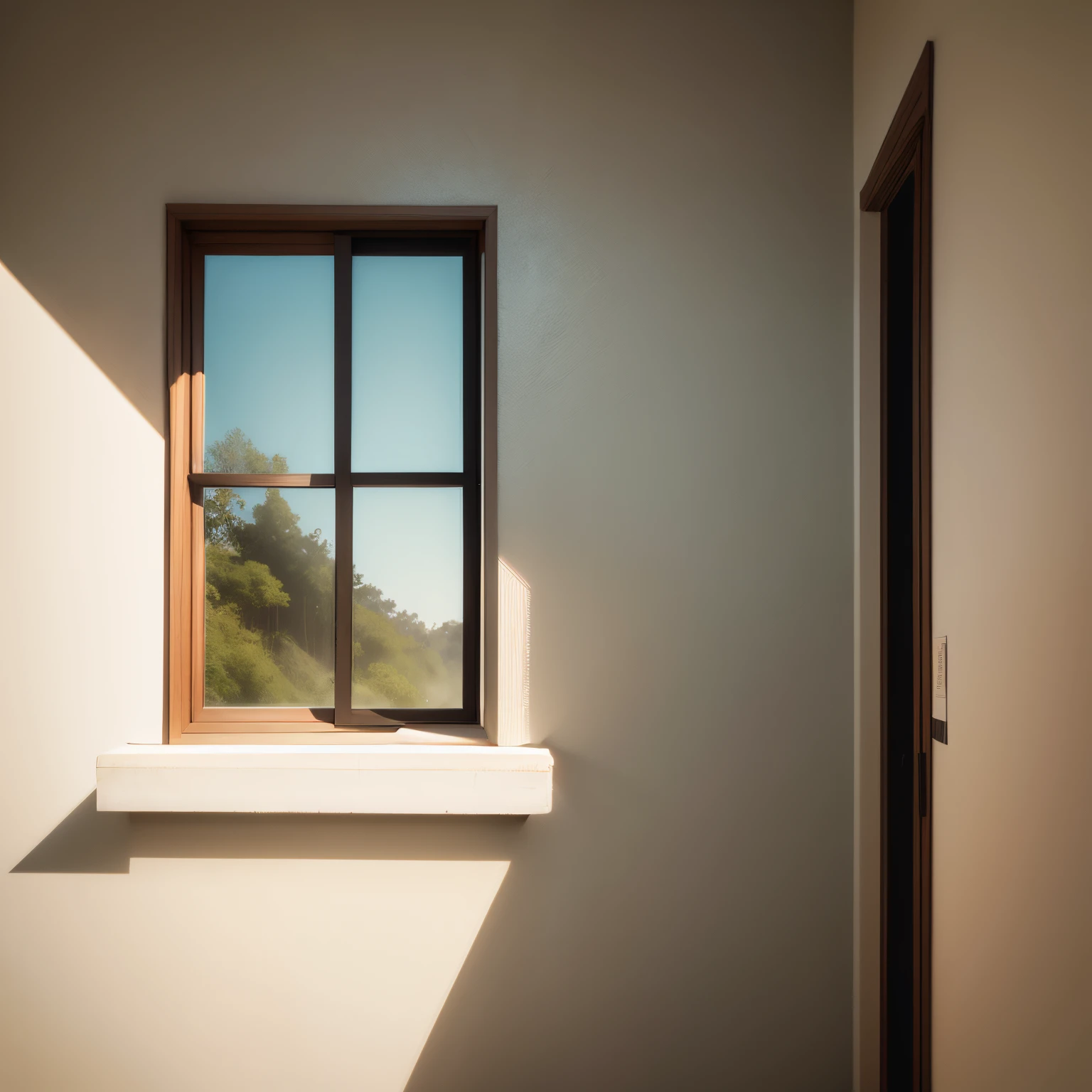 minimal art,high high quality,There a window in the wall