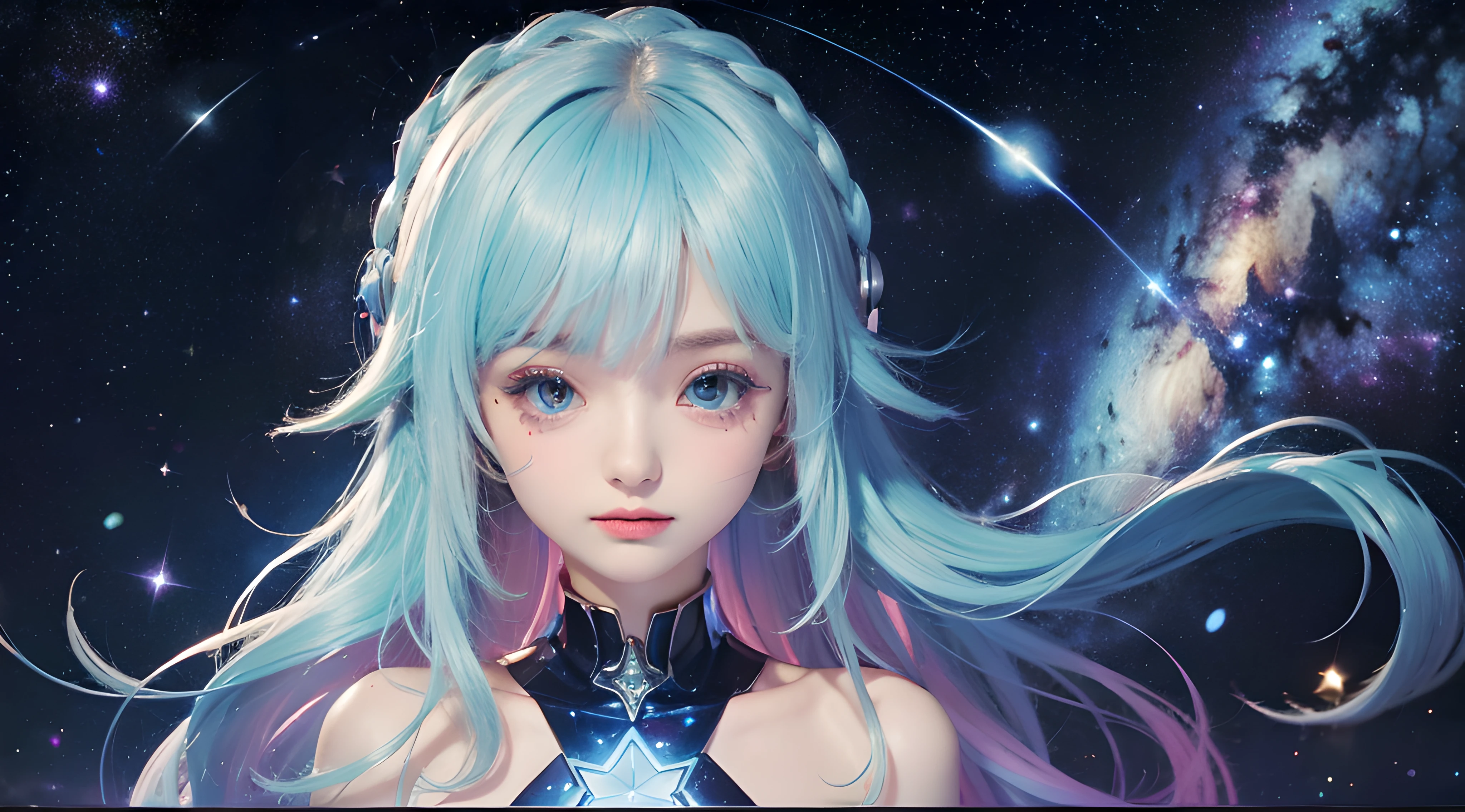 star, outer space, galaxy, goddesses ((1man))