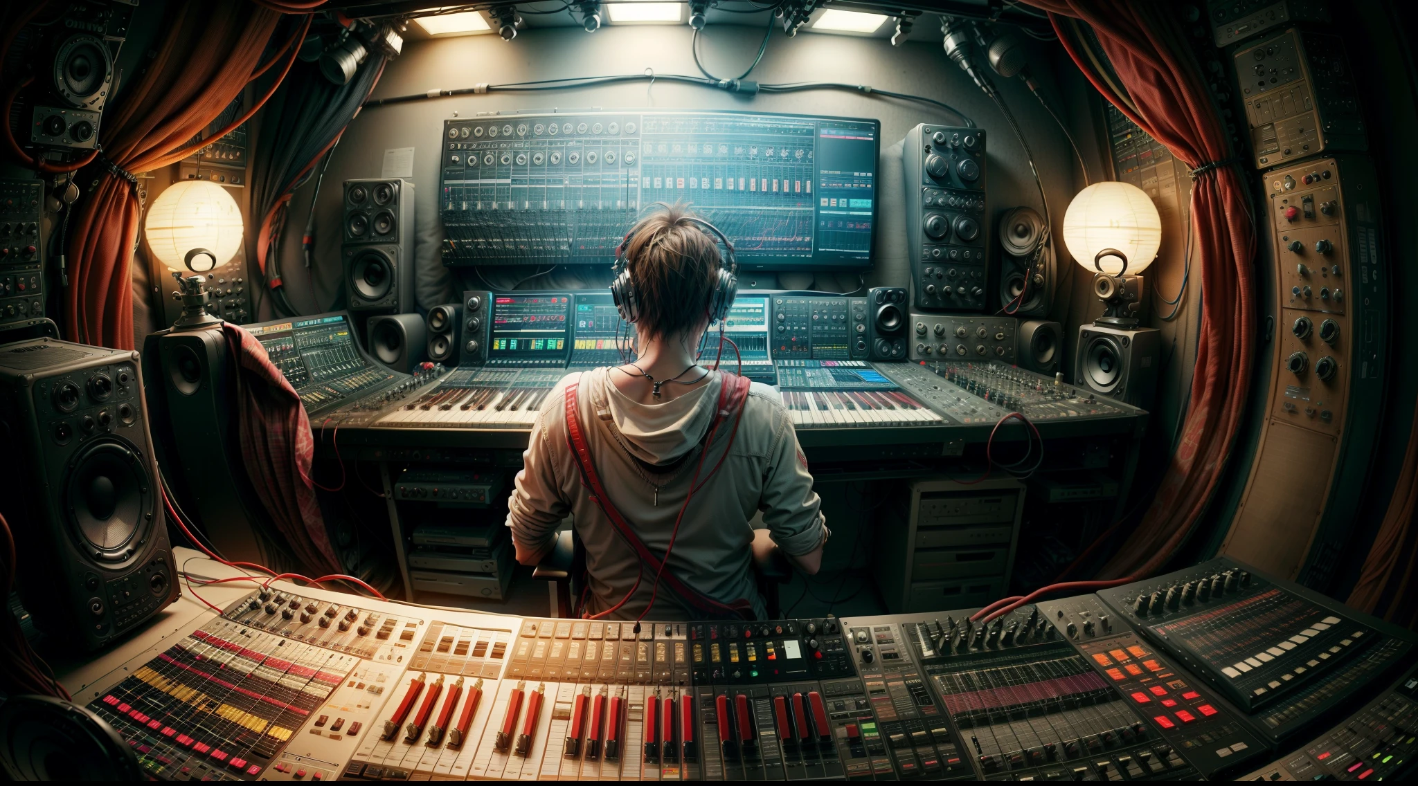 A Music Producer Making Music On His World Class Music Studio.