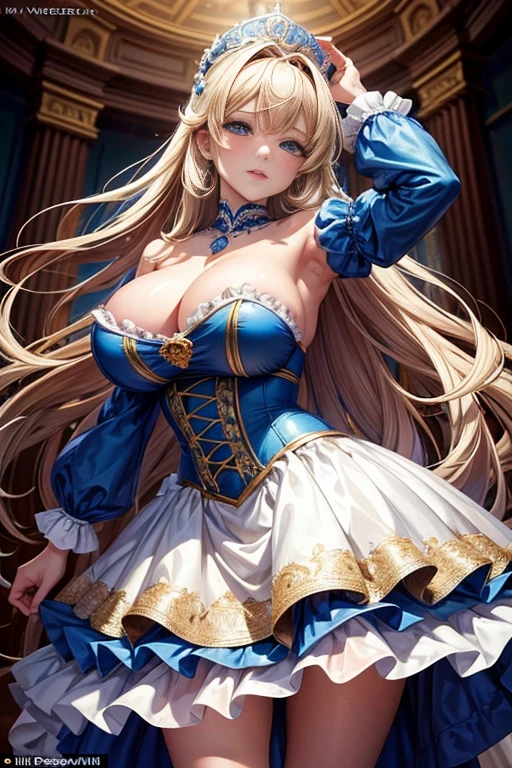 masterpiece:1.4, best quality:1.4, 8K animation, {The world's most erotic, lewd, perverted and beautiful lascivious princess in a gorgeous and voluptuous crinoline ball gown.}, public indecency