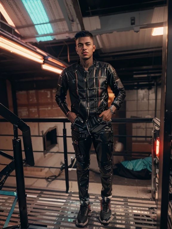 Change background cyberpunk handsome boy, realistic face, 8k, ultra realistic,