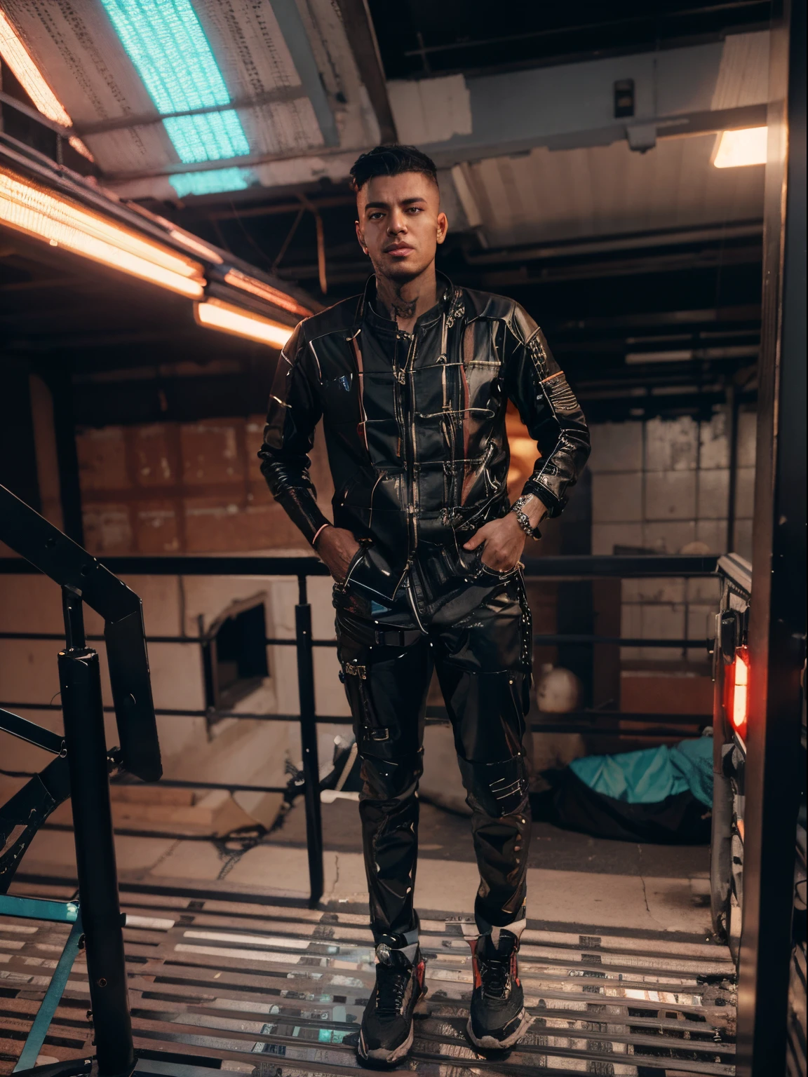 Change background cyberpunk handsome boy, realistic face, 8k, ultra realistic,