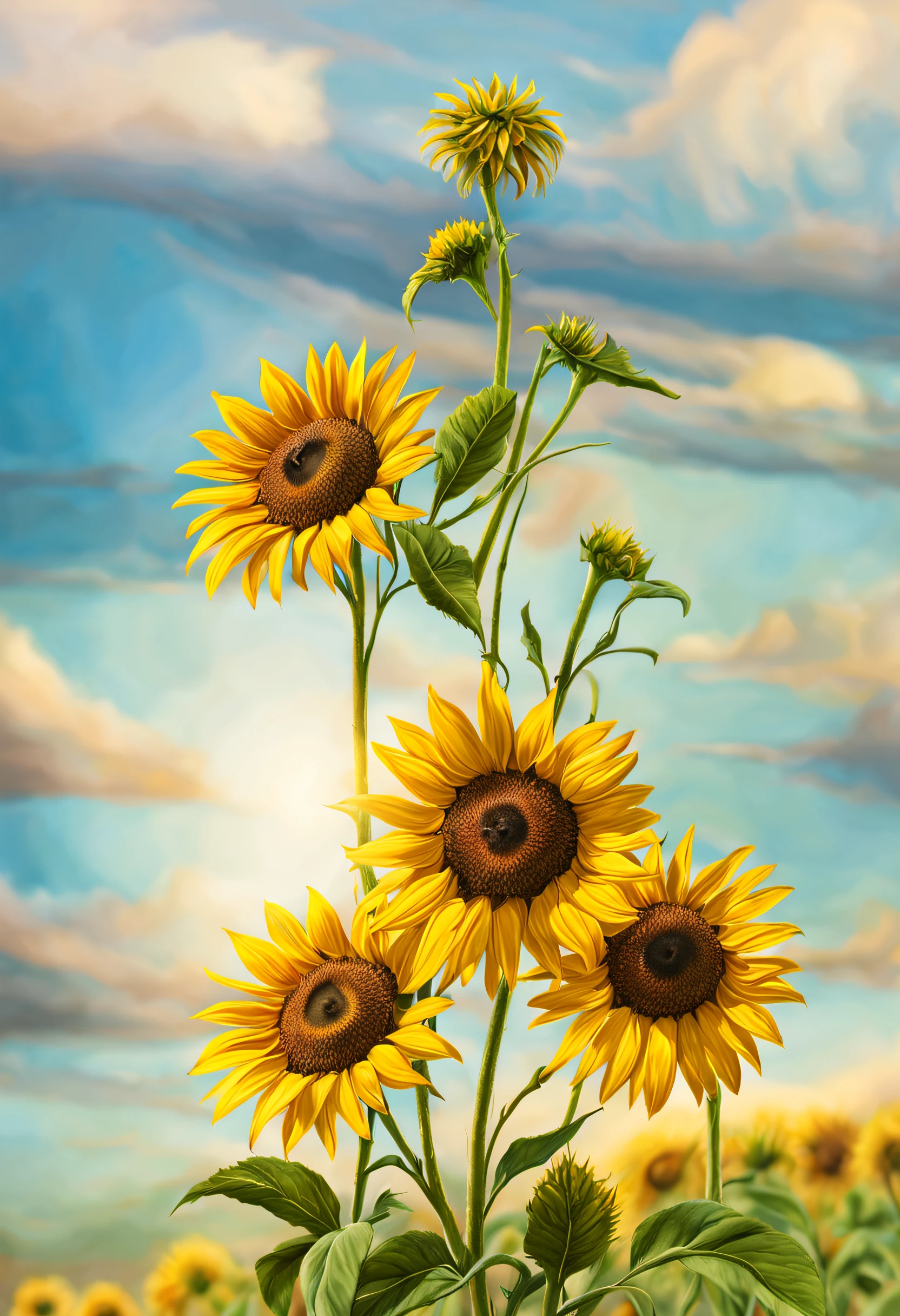 girassois .detalhes ,realista