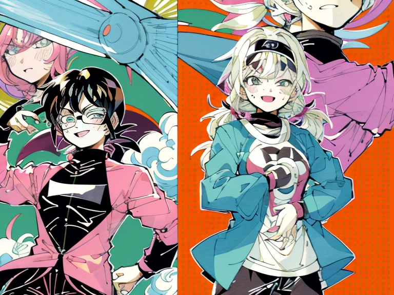 supreme， green down jacket，lime color hair，pink eyes，Standing on your feet，submachine gun，Chinese girl design，Detailed Genshin graphics，anime character design，anime concept art，pretty anime character design，anime character reference sheet，[Character design]，Character Sheets, Three types，Shot Full Body，Game Character Design，than a small flying moon，Girl in sunglasses and beans，Victorizo ∨TSE∨，Orange background,Stylistic expression, Character Sheets, Three types，Shot Full Body，Game Character Design，Victorizo ∨TSE∨,Stylistic expression, pastel colours, Green, Toxic Green, absurdress, Full of Details,2 d anime style, anime moe art style, Jazz & Sublime, cute art style, Anime-style illustration, pixiv style, pixiv, in anime style, anime art style, Full Body Commission, neon colors, neon green, The same character, absurdress,traditional Chinese clothing,Full of Details, ((Character design sheet,same character,front,side,backboollustartion, big weapon, Cyborg, baggy clothes, Hot pink, long pink hair, baggy clothes ， Insulated jacket &quot;snowman&quot;，anime character reference sheet，[Character design]，full height