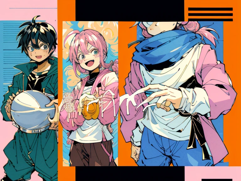supreme， green down jacket，lime color hair，pink eyes，Standing on your feet，submachine gun，Chinese girl design，Detailed Genshin graphics，anime character design，anime concept art，pretty anime character design，anime character reference sheet，[Character design]，Character Sheets, Three types，Shot Full Body，Game Character Design，than a little flying moon，Girl in sunglasses and beans，Victorizo ∨TSE∨，Orange background,Stylistic expression, Character Sheets, Three types，Shot Full Body，Game Character Design，Victorizo ∨TSE∨,Stylistic expression, pastel colours, Green, Toxic Green, absurdress, Full of Details,2 d anime style, anime moe art style, Jazz & Sublime, cute art style, Anime-style illustration, pixiv style, pixiv, in anime style, anime art style, Full Body Commission, neon colors, neon green, The same character, absurdress,traditional Chinese clothing,Full of Details, ((Character design sheet,same character,front,side,backboollustartion, big weapon, Cyborg, baggy clothes, Hot pink, long pink hair, baggy clothes ， Insulated jacket &quot;snowman&quot;，anime character reference sheet，[Character design]，full height