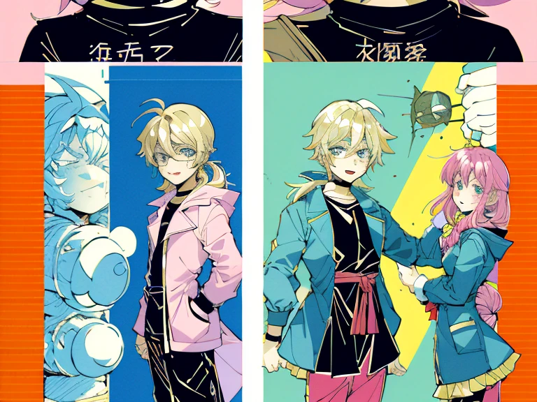 supreme， green down jacket，lime color hair，pink eyes，Standing on your feet，submachine gun，Chinese girl design，Detailed Genshin graphics，anime character design，anime concept art，pretty anime character design，anime character reference sheet，[Character design]，Character Sheets, Three types，Shot Full Body，Game Character Design，than a little flying moon，Girl in sunglasses and beans，Victorizo ∨TSE∨，Orange background,Stylistic expression, Character Sheets, Three types，Shot Full Body，Game Character Design，Victorizo ∨TSE∨,Stylistic expression, pastel colours, Green, Toxic Green, absurdress, Full of Details,2 d anime style, anime moe art style, Jazz & Sublime, cute art style, Anime-style illustration, pixiv style, pixiv, in anime style, anime art style, Full Body Commission, neon colors, neon green, The same character, absurdress,traditional Chinese clothing,Full of Details, ((Character design sheet,same character,front,side,backboollustartion, big weapon, Cyborg, baggy clothes, Hot pink, long pink hair, baggy clothes ， Insulated jacket &quot;snowman&quot;，anime character reference sheet，[Character design]，full height