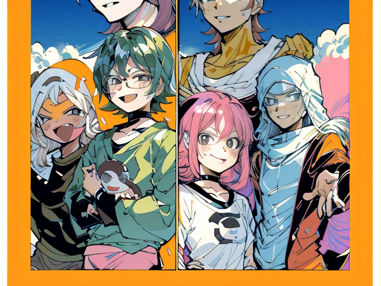 supreme， green down jacket，lime color hair，pink eyes，Standing on your feet，submachine gun，Chinese girl design，Detailed Genshin graphics，anime character design，anime concept art，pretty anime character design，anime character reference sheet，[Character design]，Character Sheets, Three types，Shot Full Body，Game Character Design，than a little flying moon，Girl in sunglasses and beans，Victorizo ∨TSE∨，Orange background,Stylistic expression, Character Sheets, Three types，Shot Full Body，Game Character Design，Victorizo ∨TSE∨,Stylistic expression, pastel colours, Green, Toxic Green, absurdress, Full of Details,2 d anime style, anime moe art style, Jazz & Sublime, cute art style, Anime-style illustration, pixiv style, pixiv, in anime style, anime art style, Full Body Commission, neon colors, neon green, The same character, absurdress,traditional Chinese clothing,Full of Details, ((Character design sheet,same character,front,side,backboollustartion, big weapon, Cyborg, baggy clothes, Hot pink, long pink hair, baggy clothes ， Insulated jacket &quot;snowman&quot;，anime character reference sheet，[Character design]，full height