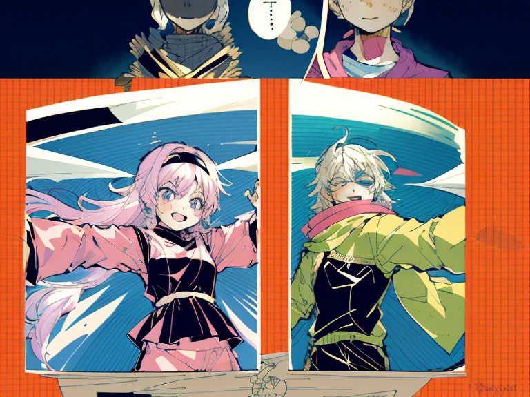 supreme， green down jacket，lime color hair，pink eyes，Standing on your feet，submachine gun，Chinese girl design，Detailed Genshin graphics，anime character design，anime concept art，pretty anime character design，anime character reference sheet，[Character design]，Character Sheets, Three types，Shot Full Body，Game Character Design，than a small flying moon，Girl in sunglasses and beans，Victorizo ∨TSE∨，Orange background,Stylistic expression, Character Sheets, Three types，Shot Full Body，Game Character Design，Victorizo ∨TSE∨,Stylistic expression, pastel colours, Green, Toxic Green, absurdress, Full of Details,2 d anime style, anime moe art style, Jazz & Sublime, cute art style, Anime-style illustration, pixiv style, pixiv, in anime style, anime art style, Full Body Commission, neon colors, neon green, The same character, absurdress,traditional Chinese clothing,Full of Details, ((Character design sheet,same character,front,side,backboollustartion, big weapon, Cyborg, baggy clothes, Hot pink, long pink hair, baggy clothes ， Insulated jacket &quot;snowman&quot;，anime character reference sheet，[Character design]，full height