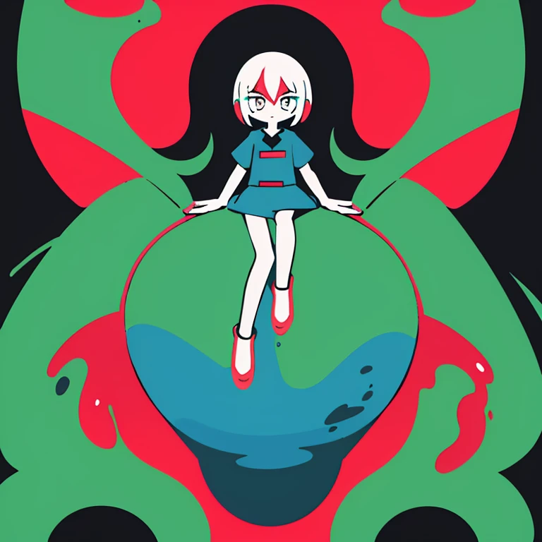 (Ultra Detailed,extra high resolution,Detailed background),((2D)),((flat color))),(Colorful)),((floating colorful water)),,1 girl,独奏,Watch Viewer,Benjamin,Personification of plants,