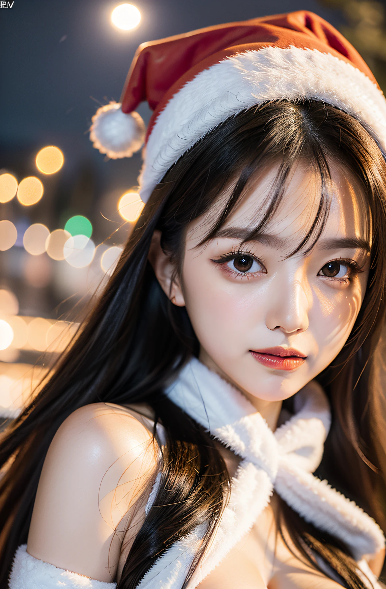 nipples exposed、Lori face、santa claus、Snow Santa performance at the ski resort、night game、Photorealistic images of solo idols, Morning Musume inspired by Eri Kamei, Radiates charm and beauty with plenty of bust and subtle exposure of cleavage. Images must reflect the real person at the highest quality possible, Powered by Ultra-HD (16 K) resolution, crisp detail, Vivid colors, Dynamic Range, Soft bokeh, Fine texture, Realistic realism, Pin Sharp Focus. 、Camera Setup 、Nikon D850 and NIKKOR Z 58mm Boobs Boobs Boobs Boobs F。/0.95 S Noct lens, The setting must be ISO 64, F/0.95, a shutter speed of 1/60. --ar 16:9 - V5.1 --Style raw --Q 2 --S 750