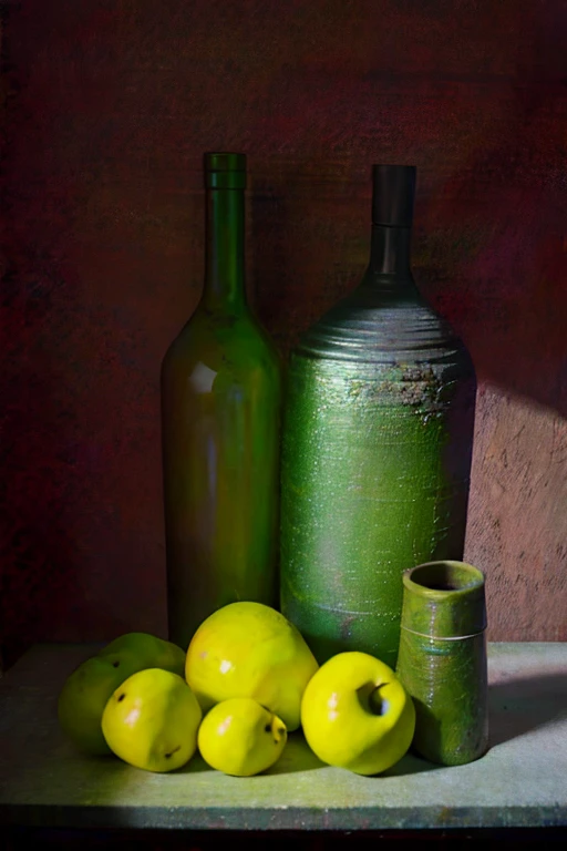 still life, faint colors