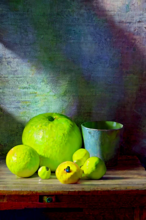 still life, faint colors