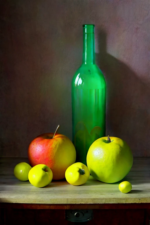 still life, faint colors, without fruits