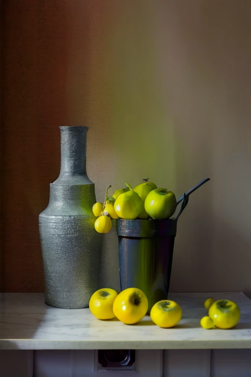 still life, faint colors, without fruits