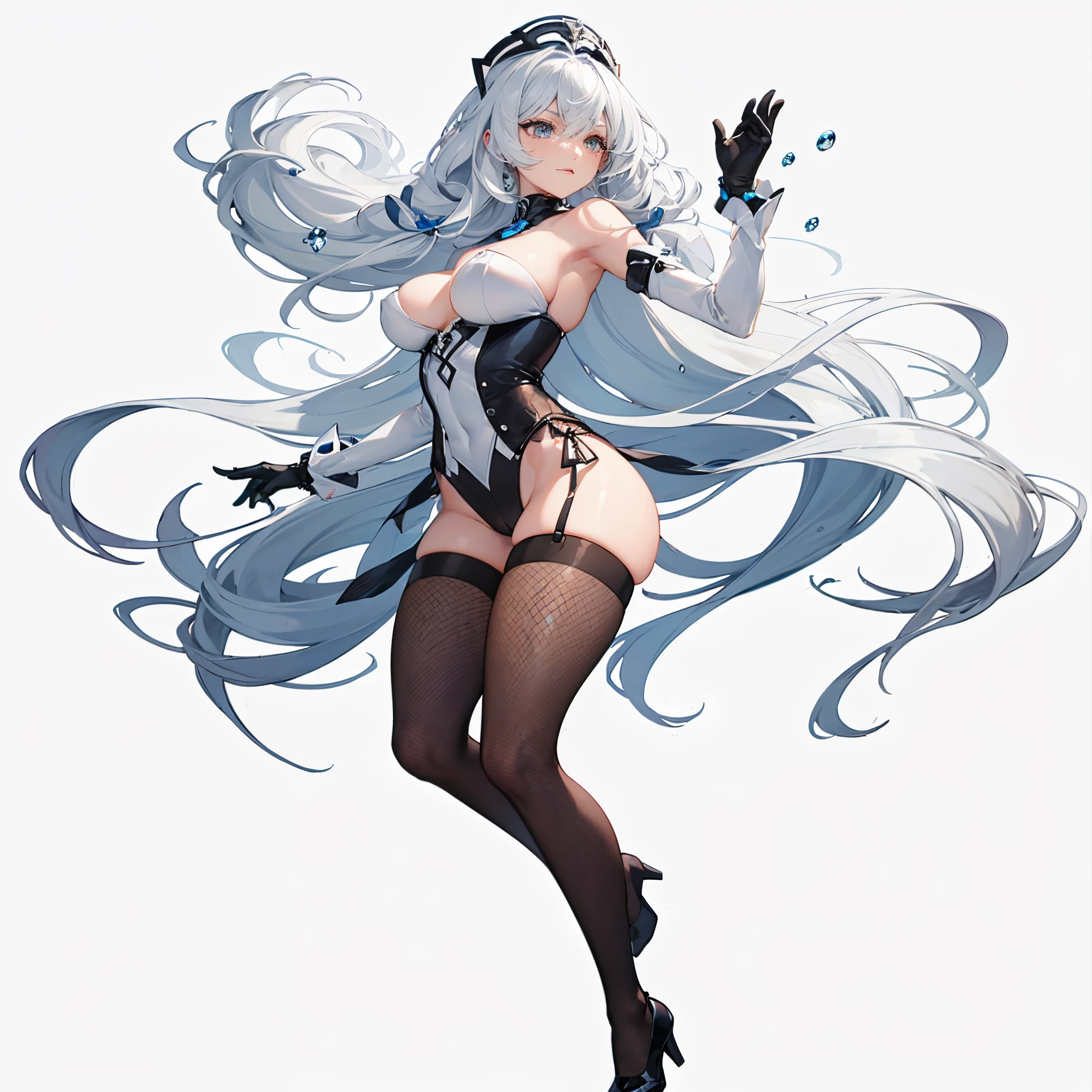 white backgrounid,cabelos preto e longos,cabelos preto e longos,cabelos preto e longos,cabelos preto e longos,cabelos preto e longos,cabelos preto e longolack long hair fishnet stockings gull full body dynamic lighting、A high resolution、lock focus、depth of fields,The best shadow,)tmasterpiece,The best,VerydetailedCG"Details on the face,Best quality, quadratic element,Cold,Posture standing, Translucent skin,A beautiful girl who combines mechanical elements,quality