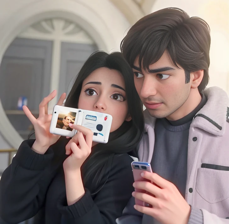 they are looking at a cell phone together in a photo, still shot from movie, shot from movie, still from the movie, scene from a movie, still from a movie, still from a terence malik film, scene from live action movie, still from movie, screenshot from a movie, scene from the film, still from a live action movie, scene!!
