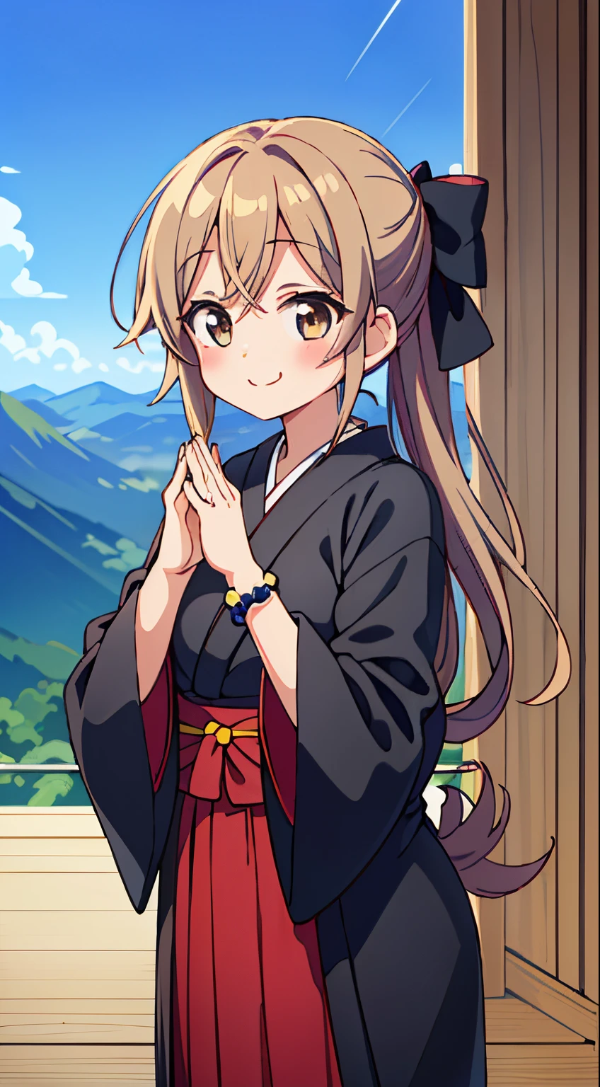 (Cute illustration:1,2),(Absurd realistic structure details),(High resolution complex and detailed text quality),(High-resolution microstructure、High poly 3 boobs D rendering correction),Methods of geometry,Careful explanatory anatomy,
BREAK,
1girl in, (Cute:1.5),(Chibi:0.5),(kawaii:2.0),(Lori:2.0),(7 year old girl),(Solo:1.65),BREAK, (flat chest:1.2,), Clear skin, Beautiful skin, Shy, One Beautiful Girl,(Hair Bow, reddish brown hair, Twin-tailed:1.2), (Brown eyes, long eyelashes, Double eyelids: 1.2), Shiny skin, gleaming skin,Clear skin, Beautiful skin,( A smile:1.5), Solo,gleaming skin, Clear skin, Beautiful skin(best quality face),(Top quality glowing eyes), (The best smile,Doya face:1.45), BREAK, (Japanese monk girl theme:1.5), (Dress,:1.5) (very long black hakama:1.4), (wears beads on wrist:1.4), (cassock:1.3), (Monk black robe with long Japan,Long Buddhist black robe:1.5), (Long sleeves:1.3),
BREAK,(day), (Meditation Poses, Join palms together,Praying,own hands together:1.35), (Buddhist Prayer,sanskrit text, mandalas,Shining Circle, Team Light, Shining, aureole, effect, magical effect, Holylite:1.2), (Full body), Waterfall,depth of fields,
BREAK,wakame,wakame,wakame,(Cowboy Shot:1.4),
BREAK,(Blurry background:1.3),(absurderes, hight resolution, Super Detail Art),cel shading,Clear Color, Lonely optical effect, Beautiful pictures, Bright glow, mystic atmosphere,(Close-up of girl:1.1), Mystical light particle effect,manga influence, clean line drawings,
