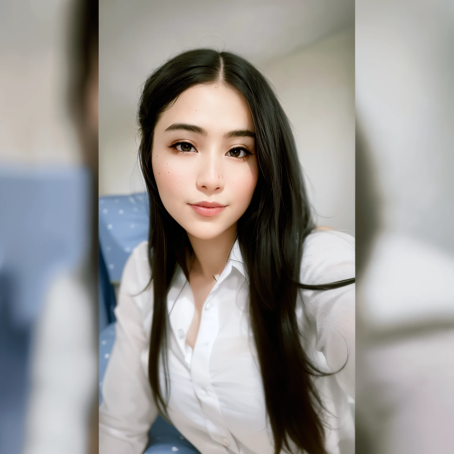 there a woman that posing for a picture in a white shirt, 8k selfie photograph, 18 years old, 2 7 years old, selfie of a young woman, 1 8 yo, 21 years old, 2 2 years old, asian girl with long hair, 2 8 years old, dilraba dilmurat, 2 3 years old