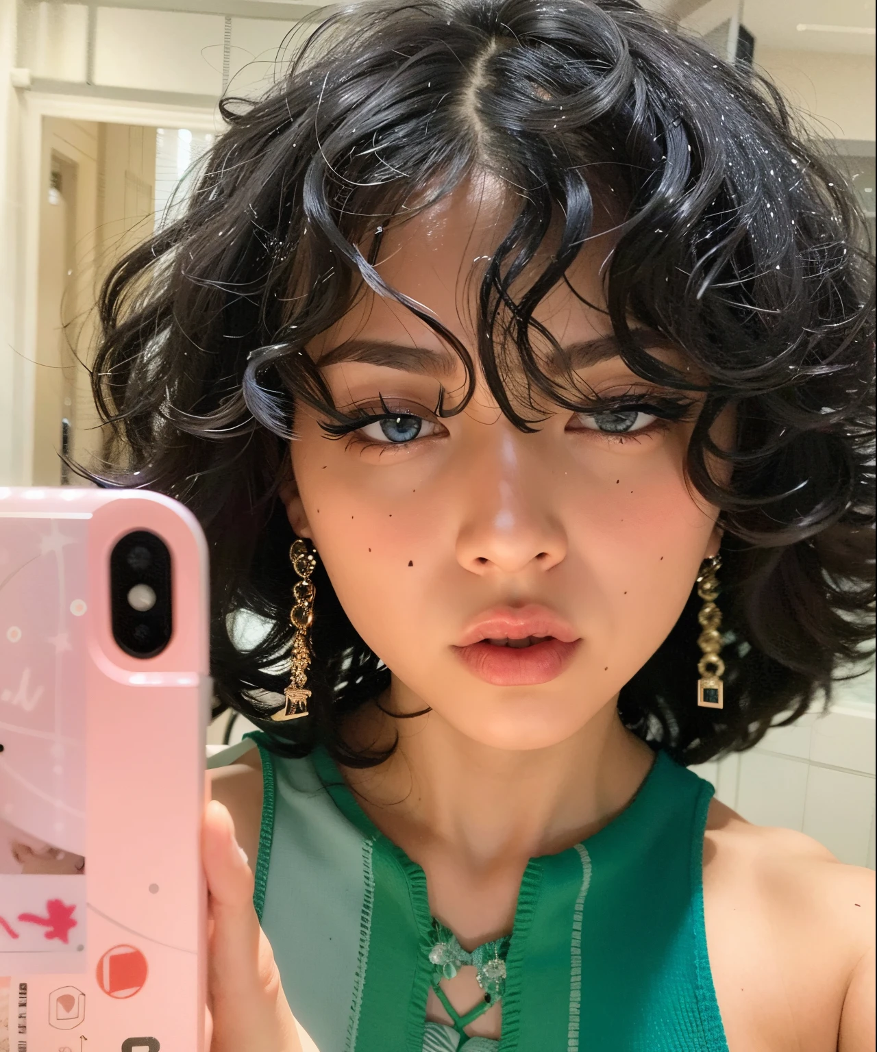 Jennie Blackpink tirando uma selfie no espelho, franja encaracolado, curly middle part haircut, Cardi B, Charli XCX |, Gato Doja, cabelos cacheados e curtos, Jennie Blackpink com cabelo preto com franja, encaracolado, cabelo curto preto encaracolado, franja encaracolado e rabo de cavalo, Finn Wolfhard, (cabelos cacheados escuros e curtos), messy curly hair, cabelos cacheados