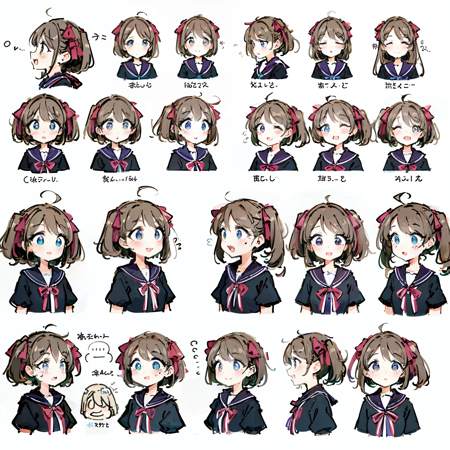 a cute monkey, all
kinds of expressions, happpy, sad, angry, expectant
laughter, disappointed1, cute eyes, white
background, illustration-nii 5-style cute, emoji
as illustration set, with boold manga line style,
dynamic pose dark white,, f/64 group, related
characters, Old Meme Kernel