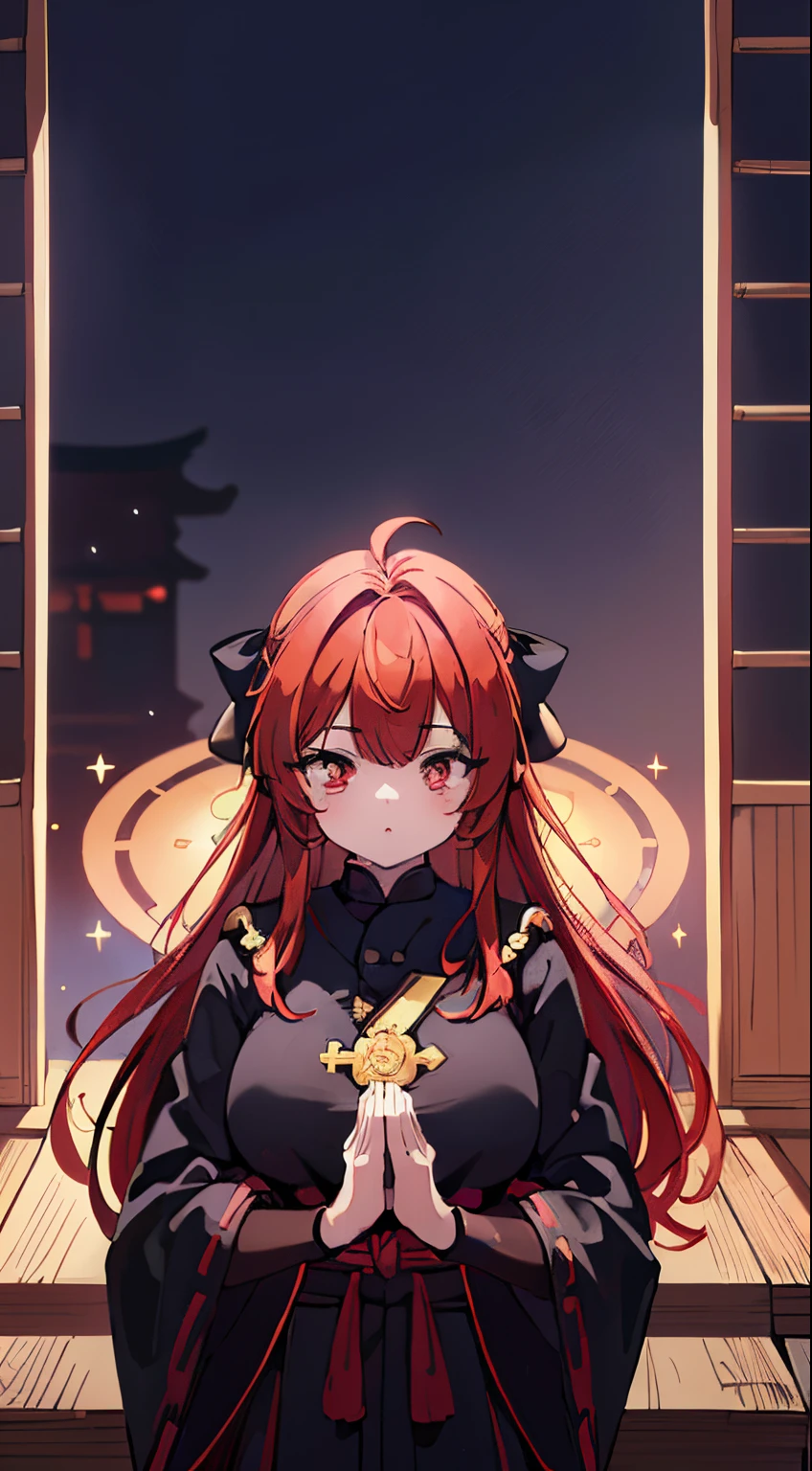 (Cute illustration:1,2),(Absurd realistic structure details),(High resolution complex and detailed text quality),(High-resolution microstructure、High poly 3 boobs D rendering correction),Methods of geometry,Careful explanatory anatomy,
BREAK,
1 beautiful girl, (Beauty:1.5),(Chibi:0.5),(kawaii:2.0),(Cool:2.0),((17 year old girl),(Solo:1.65),BREAK, (huge-breasted:1.2,), Clear skin, Beautiful skin, Shy, 1 beautiful woman,Demons,Colossal tits(Hair Bow, Red hair, Long hair, flipped hair, hair messy,Wings of an angel on the back, Demon King's horn on the head:1.2), (Red Eyes, long eyelashes, Double eyelids: 1.2), Shiny skin,de pele branca,dial,(best quality face),(Top quality glowing eyes),(Doya face,brave face:1.45), BREAK, (Japanese monk girl theme:1.5), (cassock:1.5) (very long black hakama:1.4), (wears beads on wrist:1.4), (Monk black robe with long Japan,Long Buddhist black robe:1.5), (Long sleeves:1.3),
BREAK,(during daytime), (Meditation Poses, Join palms together,Praying,own hands together:1.35), (Buddhist Prayer,sanskrit text, mandalas,Shining Circle, Team Light, Shining, aureole, effect, magical effect, Holylite:1.2), (Full body), Waterfall,depth of fields,
BREAK,wakame,wakame,wakame,(Cowboy Shot:1.4),
BREAK,(Blurry background:1.3),(absurderes, hight resolution, Super Detail Art),cel shading,Clear Color, Lonely optical effect, Beautiful pictures, Bright glow, mystic atmosphere,(Close-up of girl:1.1), Mystical light particle effect,manga influence, clean line drawings,