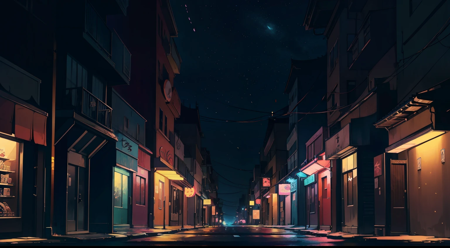 A deserted nighttime street, anime style 4k, best anime 4k konachan wallpapers, wicked anime 8k, cute anime art style, 4k anime wallpapers, anime art wallpaper 8k, 4k manga wallpapers, anime art wallpaper 4k, anime art wallpaper 4k, anime wallpaper 4k, anime wallpaper 4k.