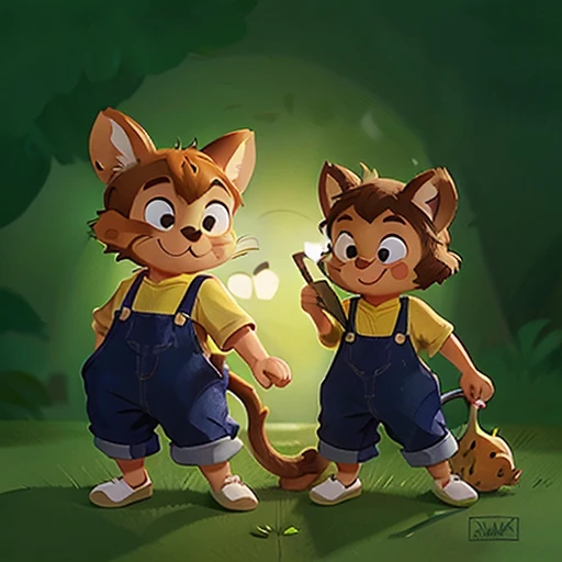 Criar imagem onde tenha personagens como tom & jerry, picapau, chaves brincando.