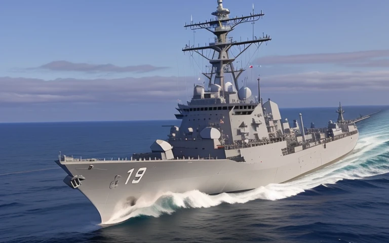 Fidel naval ship in ocean with sky background, euclid class, warships, warships, Realistic warship design, ( Greg Rutkoski ), minimalist, an intricate, naval battles, Jeffrey Smith, bigger, hull, seen from the side, Pamela Drew, Boat, 🤬 🤮 💕 🎀, j. H. William III, navy