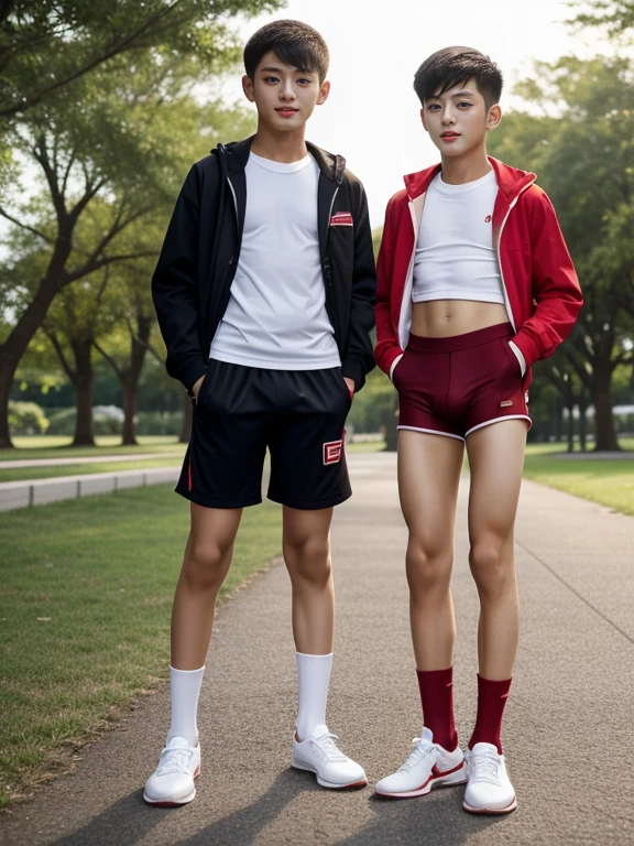 teenagers , very young , light-skin , wearing an dark red sexy underwear, tmasterpiece,k hd,the feet,Transparent sports vest,semi transparent,black long socks,The barefoot , red colour , handsome and cute , extreme cute boy , white skin , dark red underwear boxers shorts , extremely tall and cute boy ,oppa model , handsome model , full body , dark red boxers underwears short shorts , black socks , white light-skin , Chinese model , young boy , white skin , handsome and extremely cute , red boxers underwear shorts , long black socks , handsome model , at the park , jogging , model oppa , long legs , jogging , running , high knee black socks ,black long socks , stand up , extremely tall , extremely high , red underwears , red sports underwear , long black socks , clean and white legs , Chinese model , extremely long legs , looking at the camera , clean and white thigh , heavy bulge , kid face , b , wearing red underwears boxers , light and white skin , Chinese model , strike a pose , sexy pose , flexing pose , show off his handsome pose , size different , height different , tallest boy in the world , height comparison with other boy