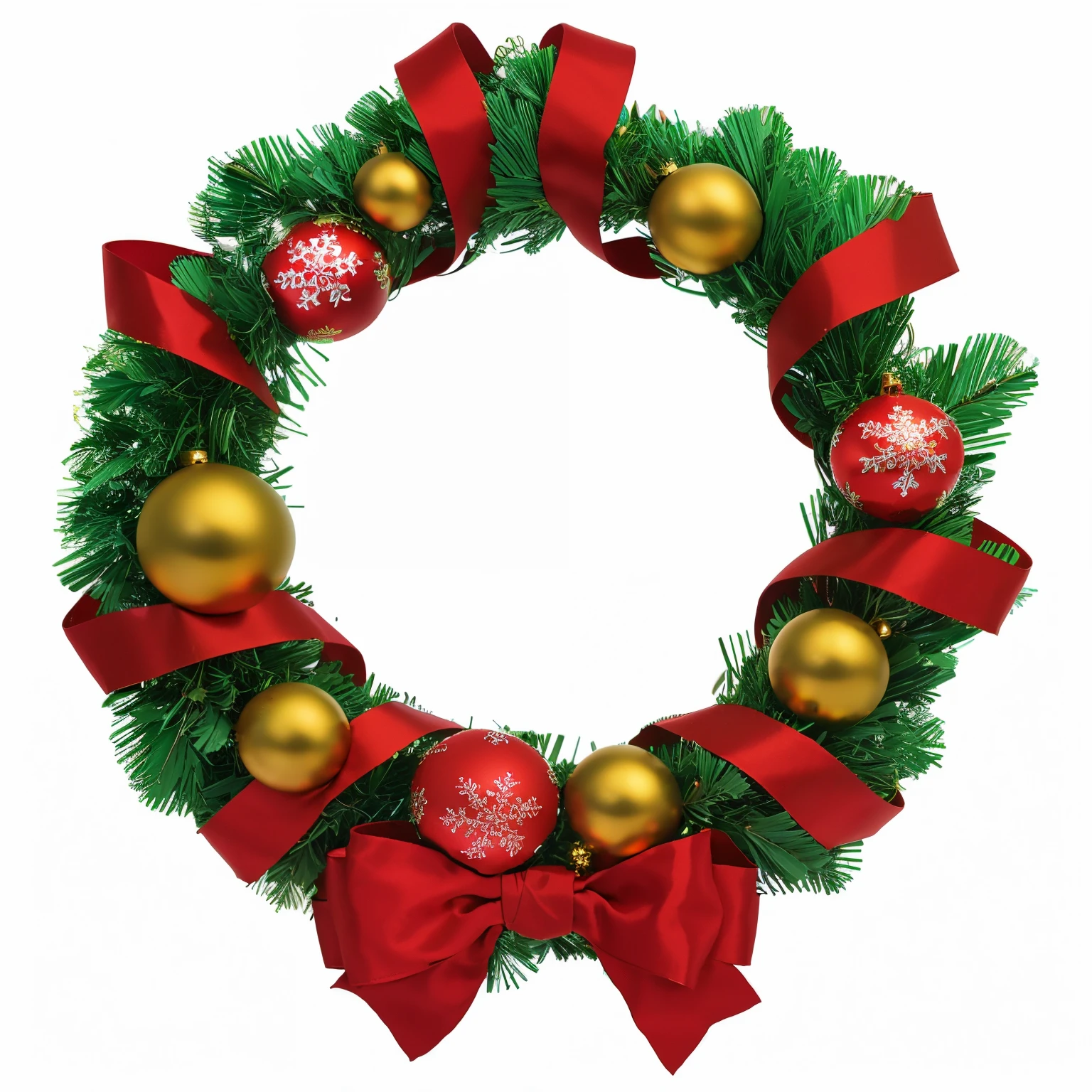 a close up of a wreath with ornaments and a red bow, ornamental halo, intricate ornament halo, hight decorated, ornament crown, computer generated, 2015, 2 0 1 5, a hyper realistic, holiday season, festive, ornamented