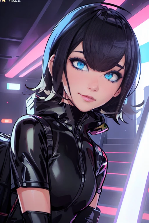 Cum, (cum on face:1.4), cum on clothes, anime girl in latex posing on stairs with a neon background, ilya kuvshinov. 4 k, artgerm and ilya kuvshinov, artstyle : ilya kuvshinov, ilya kuvshinov and artgerm, ilya kuvshinov style, cute cyborg girl, digital art ilya kuvshinov, portrait anime space cadet girl
