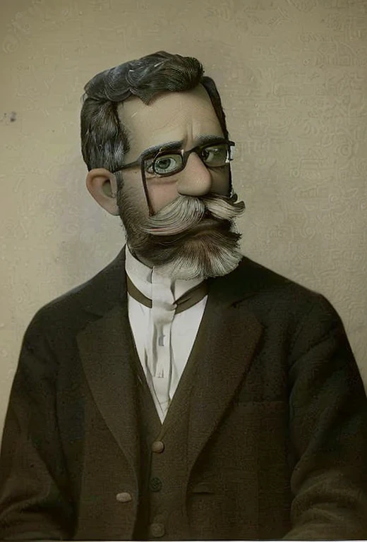 blurred photo of a man with a mustache and glasses, Henry Alvim Correa, Pablo Hurtado de Mendoza, Eliezer Yudkowsky, Vladimir Motsar, vittorio matteo corcos, zdzislaw beksinksi, ignacio fernandez rios, edu souza, Adolfo Hohenstein