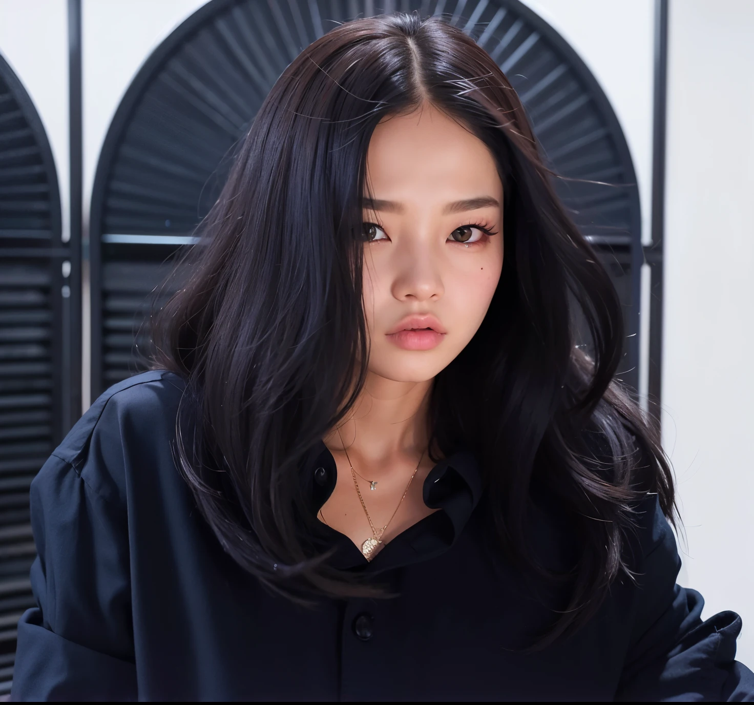 mulher araffe com longos cabelos pretos sentada em frente a uma janela, jennie blackpink, Retrato de Jossi de Blackpink, jossi do blackpink, Lee Ji - Eun, Lee Ji-eun, Gongbi, Parque Ji-min, Artista coreano, Asian girl with long hair, Heonhwa Choe, com cabelos longos, Shin min jeong, jisoo do blackpink