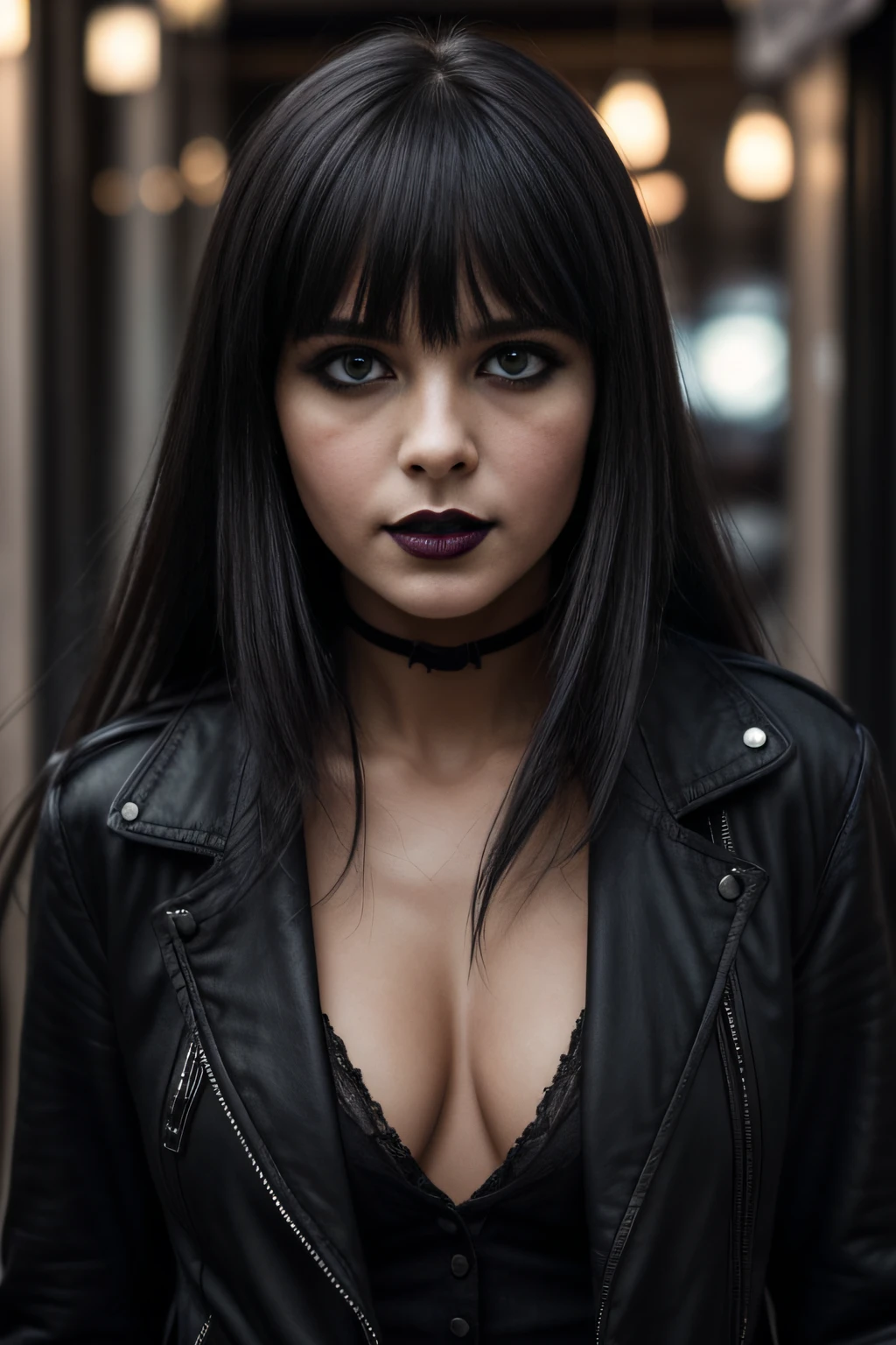 beste-Qualit, tmasterpiece, RAW photo, photo-realistic, Detailed, Young woman walking home from work at a local cafe. She seems completely invisible, except for her haunted eyes and the feeling of tension around her......, How is she#39;hides a secret. Black lipstick and long bangs., but they also, seem, a hint of something darker, It's possible, ia'He'He'He'He'he's trying to hide some kind of obsession. ia#39;He'He'He'He'He'he's a secret masochist, looking for new thrills behind all these everyday activities?