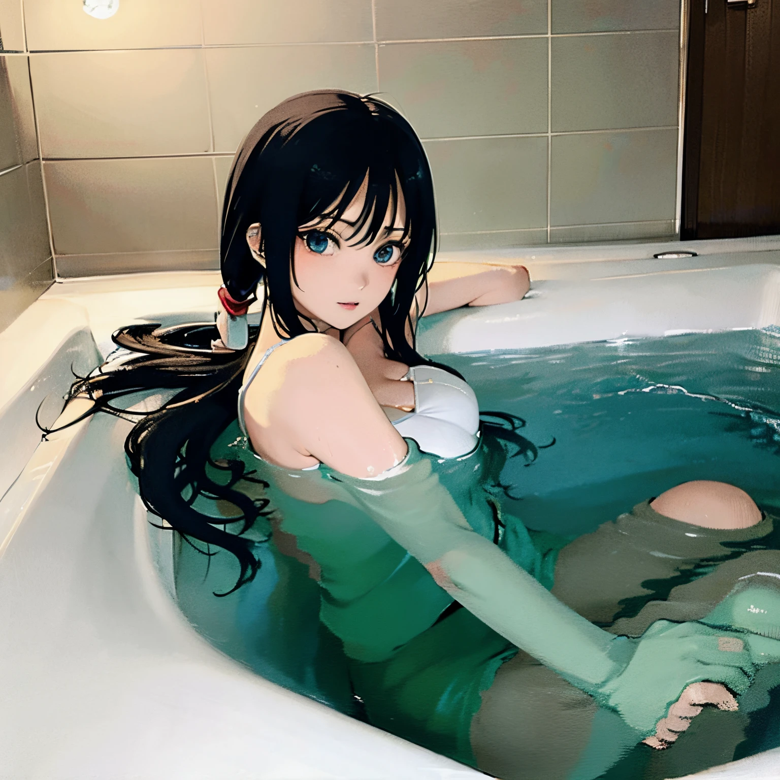 Nico robin taking a bath