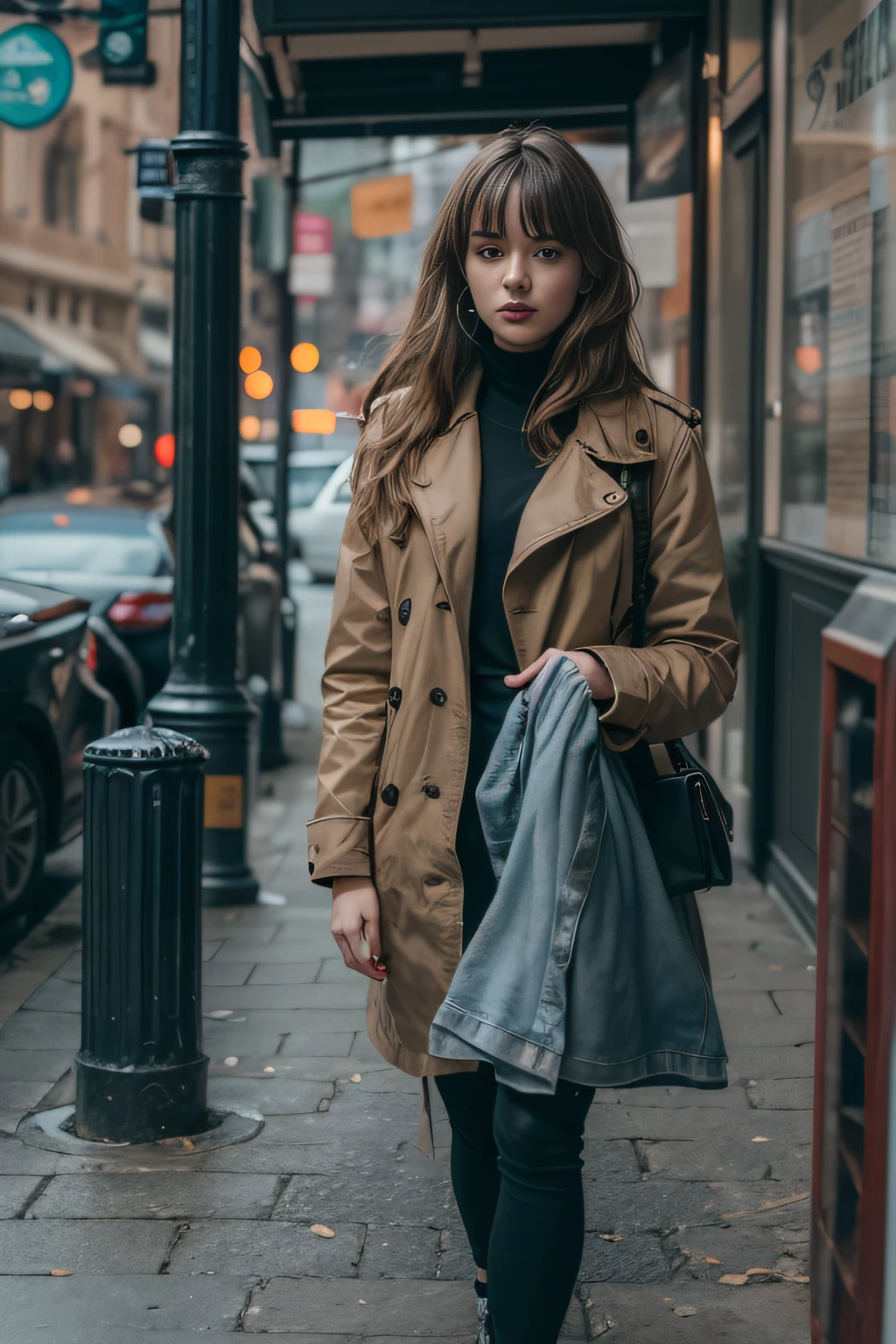 beste-Qualit, tmasterpiece, RAW photo, photo-realistic, Detailed, Young woman walking home from work at a local cafe. She seems completely invisible, except for her haunted eyes and the feeling of tension around her......., How is she#39;hides a secret. Black lipstick and long bangs., but they also, seem, a hint of something darker, It's possible, ia'He'He'He'He'He'he's trying to hide some kind of obsession. ia#39;He'He'He'He'He'He'he's a secret masochist, looking for new thrills behind all these everyday activities?