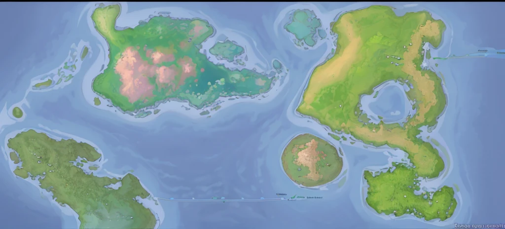 a close-up of a map of a large island with a lot of water, mapa regional da fantasia antiga, mapa do mundo da fantasia, mapa de fantasia detalhado,  mapa de fantasia, mapa de fantasia, Tamriel, Land of advanced races, extremamente detalhado d&d mapa, hyperborea, mapas da oficina steam, based on geographical map, cartografia da fantasia, mapas de fantasia