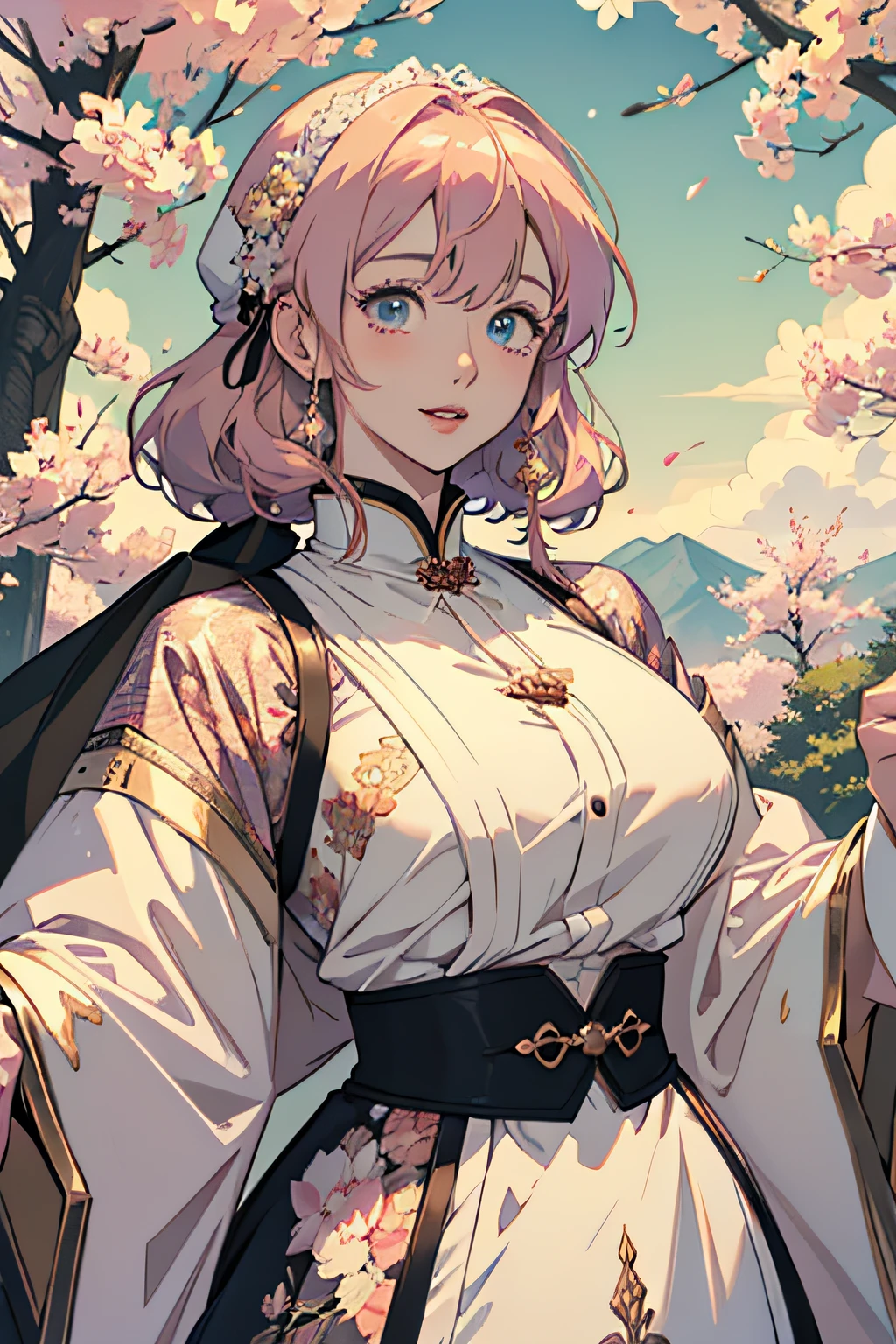 Absurd Masterpiece HDR High Definition Dango Over Flowers Anime Scene High Definition, The characters have detailed faces, Hair Design , Happy face, Different clothes , ((Random Hair Styles:1 )) , anime eyes, bright skin , Different costumes in anime, detailed costume, nice background, Masterpiece scenery