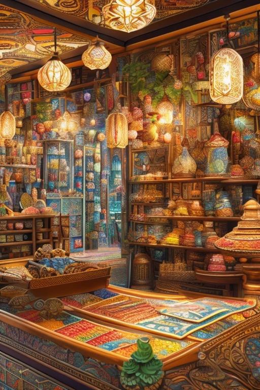 closeup, postcard display, souvenir shop, summer theme, multi-dimensional, embossed patterns, intricate, (best quality, masterpiece, Representative work, official art, Professional, unity 8k wallpaper:1.3)