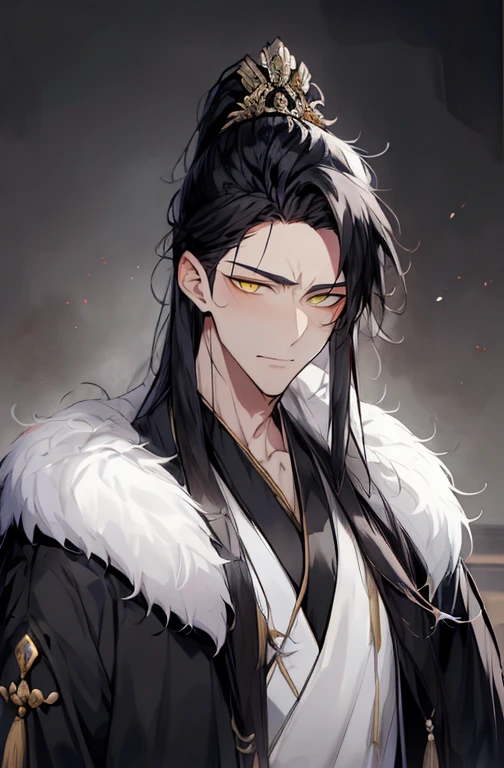 1人, Alone, , Handsome, yellow eyes, Detailed faces,