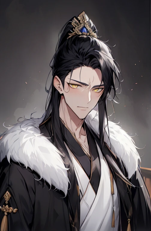1人, Alone, , Handsome, yellow eyes, Detailed faces，