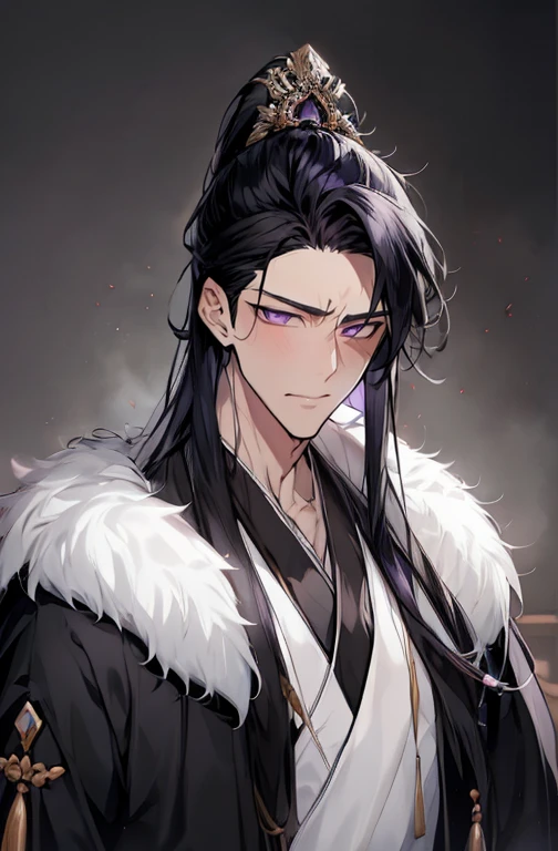 1人, Alone, , Handsome, purpleeyes, Detailed faces,